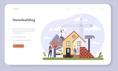 Consumer durables production web banner or landing page. Stock Illustration