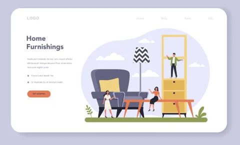 Consumer durables production web banner or landing page. Stock Illustration