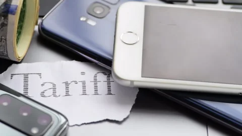 Consumer electronic goods tariff. Stock Footage 315504711