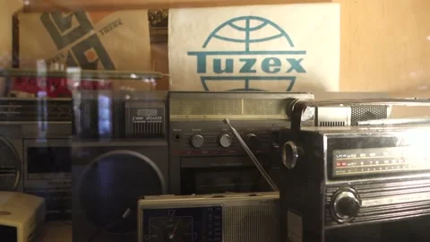 Consumer electronics from the 70s and 80s of the last century Stock Footage 159050086