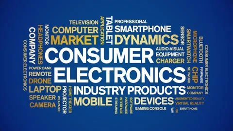 Consumer Electronics animated word cloud,animation typography seamless loop. Stock-Footage 328060695