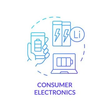 Consumer electronics blue gradient concept icon Stock Illustration