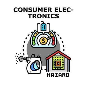Consumer electronics hazard concept creating danger risk Stock Illustration