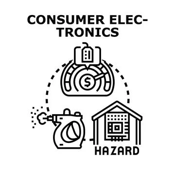 Consumer electronics hazard concept creating danger risk Stock Illustration