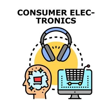 Consumer electronics online shopping and purchase concept Stock Illustration