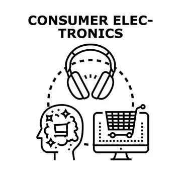 Consumer electronics online shopping and purchase concept Stock Illustration