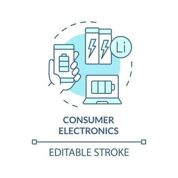 Consumer electronics soft blue concept icon Stock Illustration