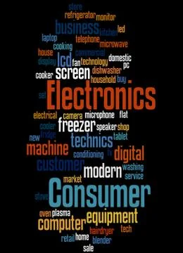 Consumer Electronics, word cloud concept Stock Illustration