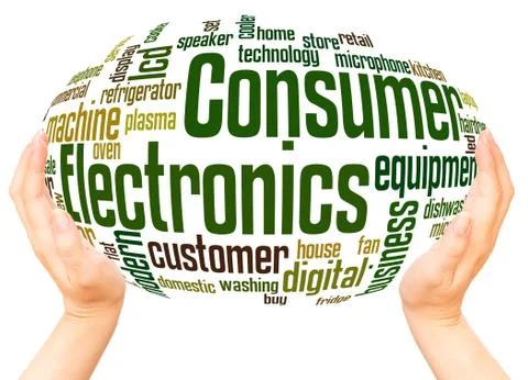 Consumer Electronics word cloud hand sphere concept Stock Illustration