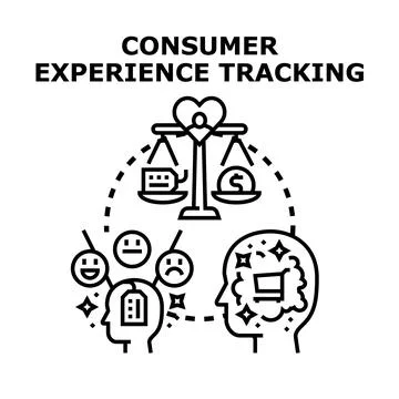 Consumer experience tracking analyzing customer satisfaction process Stock Illustration