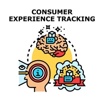 Consumer experience tracking process understanding user feedback Stock Illustration