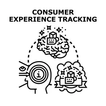 Consumer experience tracking process understanding user feedback Stock Illustration