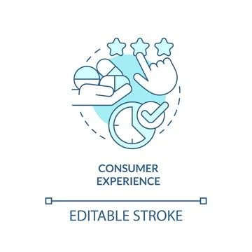 Consumer experience turquoise concept icon Stockillustratie
