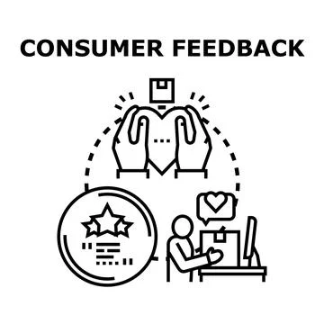 Consumer feedback concept with online customer service Illustrazione stock
