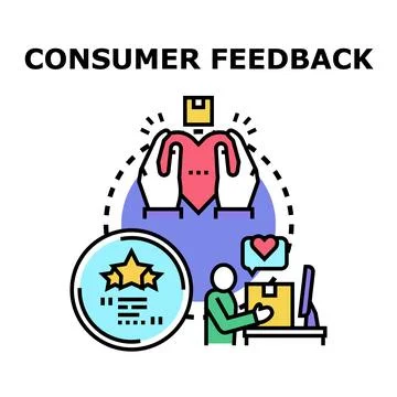 Consumer feedback concept with online customer service Stockillustratie