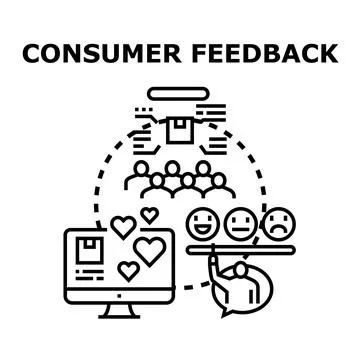 Consumer feedback review and satisfaction analysis concept Stock Illustration