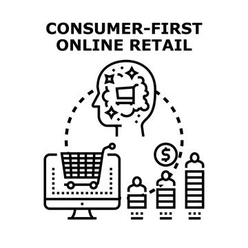 Consumer first online retail strategy for business 库存插图