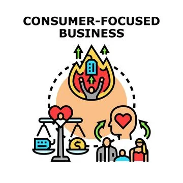 Consumer focused business concept making customers value priority Stock Illustration