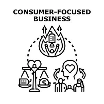 Consumer focused business concept making customers value priority Stock Illustration