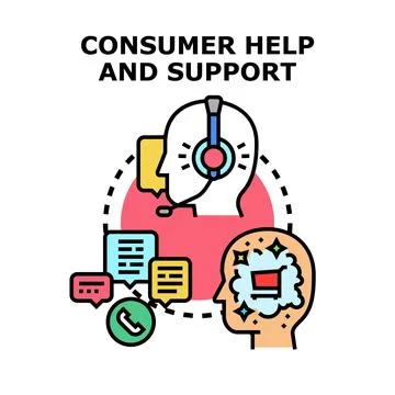 Consumer help and support concept illustration Stock Illustration