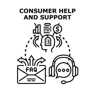 Consumer help and support services concept vector 스톡 일러스트