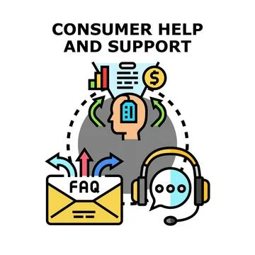 Consumer help and support services concept vector イラスト素材