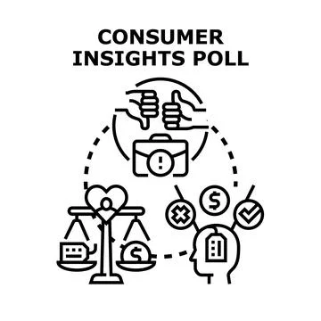Consumer insights poll analyzing customer feedback Stock Illustration