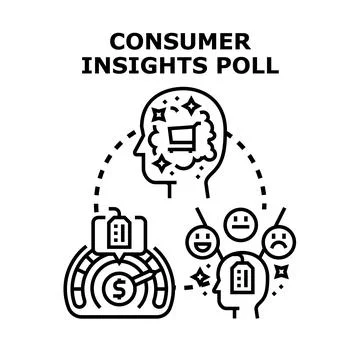 Consumer insights poll analyzing customer behavior Stock Illustration