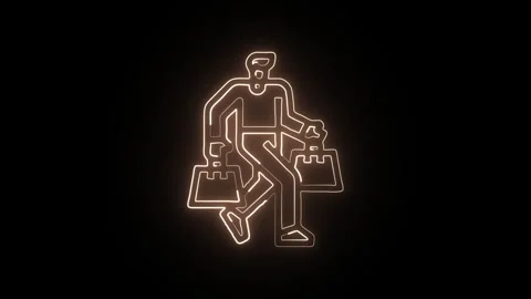 Consumer Isolated on Black Background Neon Market Behavior Animation Stock Footage 329056564