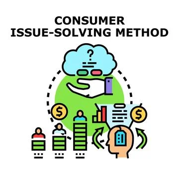 Consumer issue solving method for customer support Stock Illustration