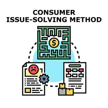 Consumer issue solving method vector illustration process Stock Illustration