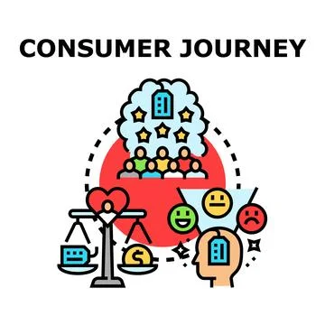 Consumer journey strategy optimizing customer experience Stock Illustration