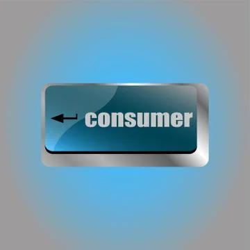 Consumer message on enter key of keyboard button Stock Illustration