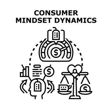 Consumer mindset dynamics vector concept illustration Stock Illustration