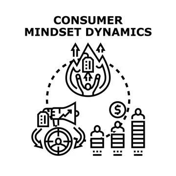 Consumer mindset dynamics vector concept illustration Stock Illustration