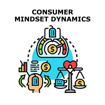 Consumer mindset dynamics vector concept illustration Stock Illustration