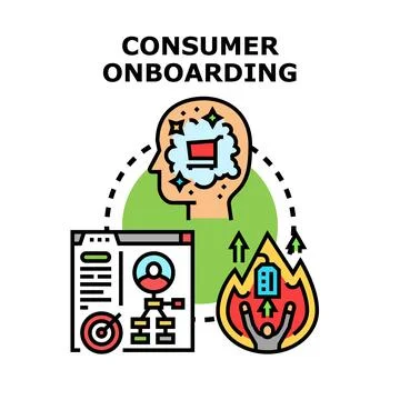 Consumer onboarding process for client engagement strategy Stock Illustration
