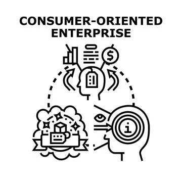 Consumer oriented enterprise concept vector illustration Stock Illustration
