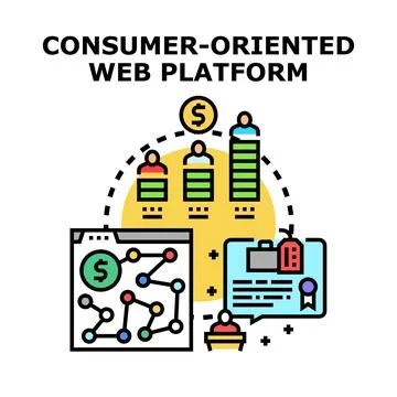 Consumer oriented web platform concept digital innovation Stockillustratie