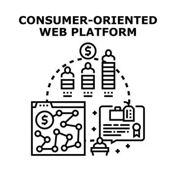 Consumer oriented web platform concept digital innovation Illustrazione stock