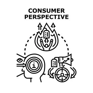 Consumer perspective buying experience and marketing targeting Stock Illustration