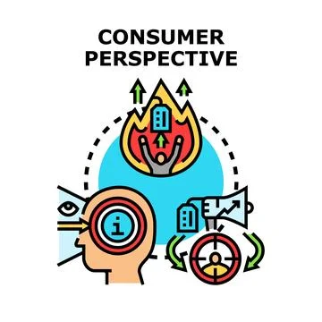 Consumer perspective buying experience and marketing targeting Stock Illustration