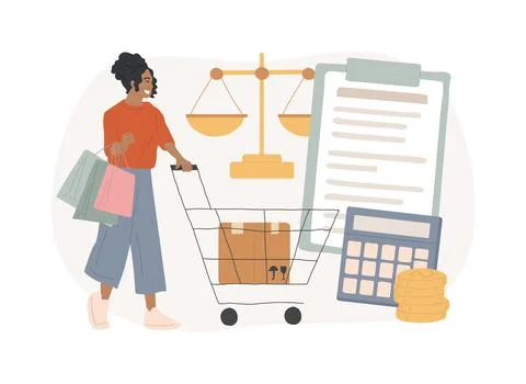 Consumer policy isolated concept vector illustration. Ilustración de archivo