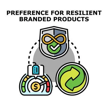 Consumer preference for resilient branded product attributes Stock Illustration