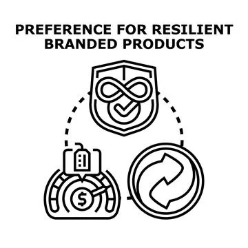 Consumer preference for resilient branded product attributes Stock Illustration