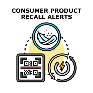 Consumer product recall alerts system concept Stock Illustration