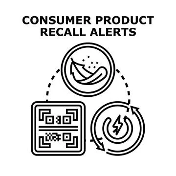 Consumer product recall alerts system concept Stock Illustration