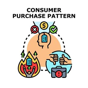Consumer purchase pattern decision marketing strategy process Stock Illustration