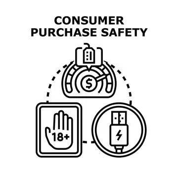Consumer purchase safety ensuring security during shopping Stock Illustration
