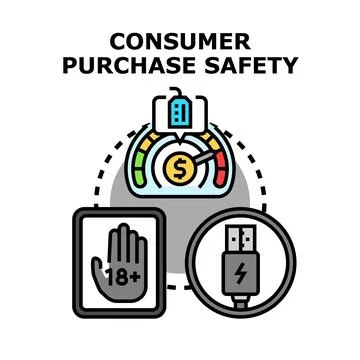 Consumer purchase safety ensuring security during shopping Stock Illustration